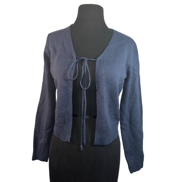 Ijoah Women's Tie-Front Cardigan Sweater S Blue 100% Acrylic Made In China - Picture 1 of 6